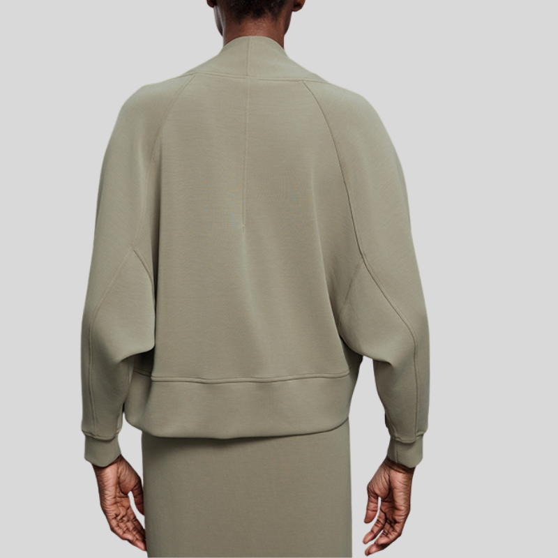 Shawl Collar Open Cardigan Sports Long Sleeve Top