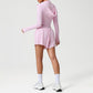 Snug-Fit Naked-Feel Hooded Jacket + High-waisted Loose Drawstring Shorts 2-Piece Set