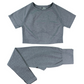 Women's seamless short-sleeve and long pants two-piece set