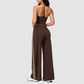 Wholesale Breathable Y-Back Tank Top & Fold-up Flare Pants Set