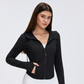 Wholesale mesh hooded yoga jacket