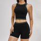 Wholesale contrasting sleeveless fitness yoga tops