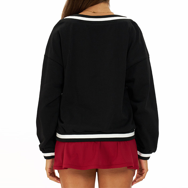 Loose V-Neck Sweatshirt