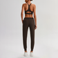 Wholesale Naked-Feel Open-Back Sports Bra & High-Waist Jogger Pants Set – Sculpting Yoga 2-Piece