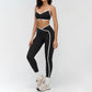 Women's contrasting color sports bra + high-waisted leggings 2-piece set