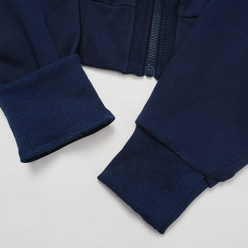 LOOSE HOODED AND FULL ZIPPER SWEATSHIRT + DRAWSTRING SHORTS 2 PIECES SET