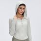 Wholesale mesh hooded yoga jacket