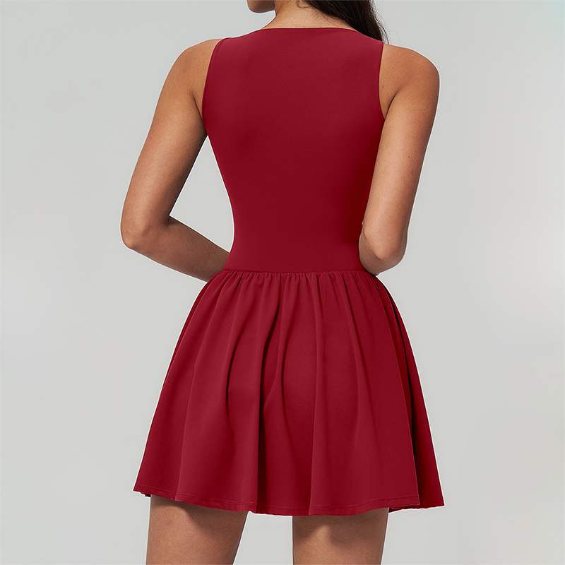Wholesale Naked Feel Deep V-neckline Tennis Dress