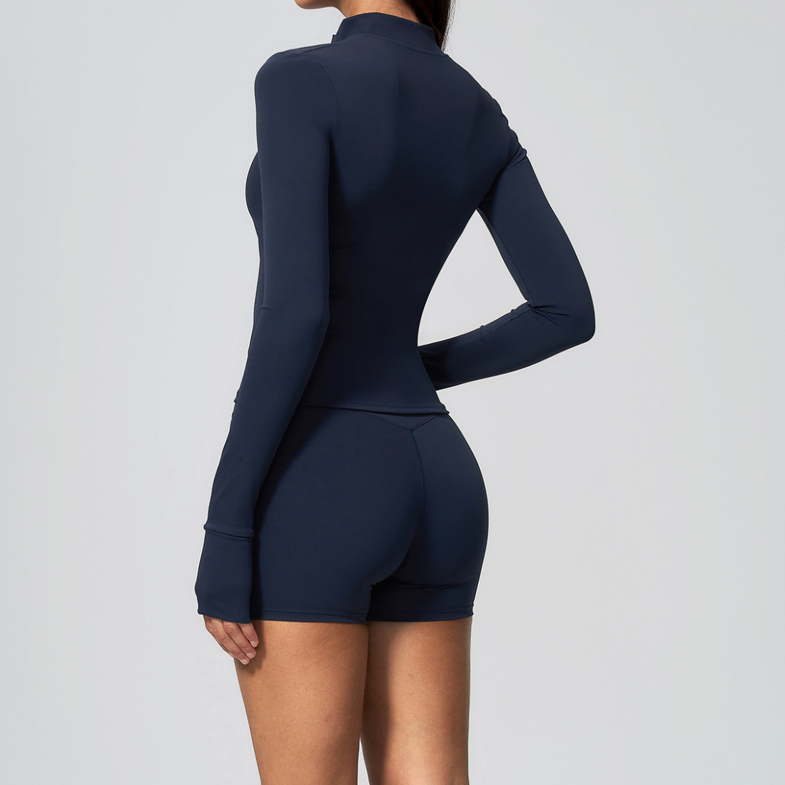 Wholesale 3-Piece Yoga Set – Cardigan Jacket & Bra & Shorts Fitness Outfit