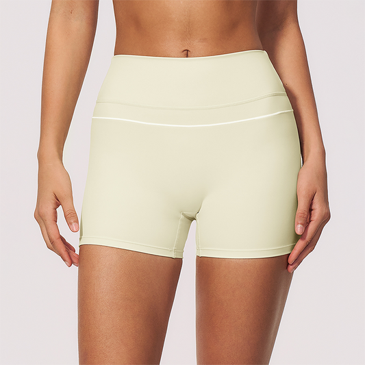 Wholesale Women's Brushed Yoga Shorts – Colorblock Tummy Control Butt Lift
