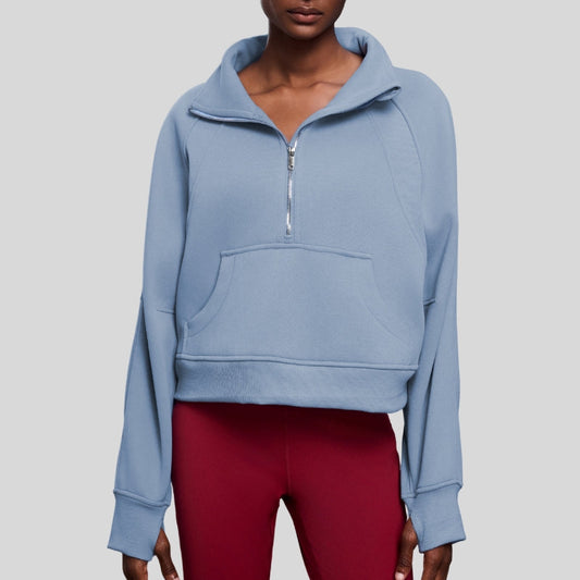 Wholesale Half-Zip Stand Collar Fleece Sweatshirt | Wonderxfans bulk activewear