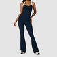 Women's Wholesale Activewear Cross-Back V-Neck Flared-Leg Yoga Jumpsuit