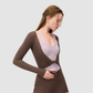 Wholesale Women's Twist-Knot Long-Sleeve Yoga Top – Fitted Running Cover-Up