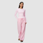 Wholesale Women's Nylon Spandex Activewear Set - Long Sleeve Tops & Wide-leg Pants