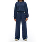 Round-neck long-sleeve sweatshirt+Contrast contrast loose sweatpants 2-piece set