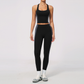 Wholesale Women's Colorblock Bare-Feel Yoga Set Tank Top & Leggings w/ Chest Pad