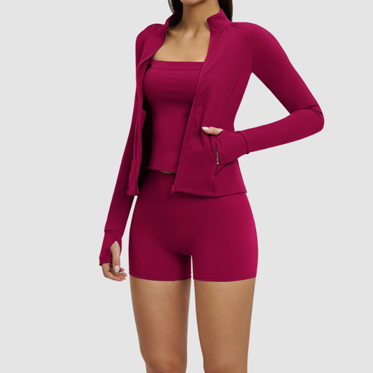 Wholesale Women's front-zip cardigan long-sleeved jacket | Wonderxfans bulk activewear