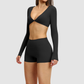 Wholesale Slim-fitting long-sleeved top + tight-fitting | Wonderxfans bulk activewear