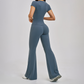 Wholesale Round Neck Short Sleeve Tank Top+High Waist pants 2-piece Set
