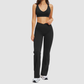 Wholesale Solid Color Halter Neck Sports Bra + High-Waisted Flare Pants
