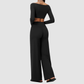 Wholesale Women's Long-Sleeve Top+Wide-Leg Fitness Pants Yoga Set