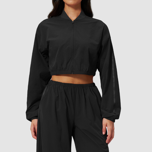 Wholesale Women's UPF50+ Sun-Protection Cropped Zip-Up Jacket – Cool-Touch Stand Collar Athletic Jacket