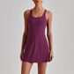 Wholesale Naked-Feel Anti-Exposure Sports Tennis Dress with Built-In Bra – Quick-Dry Active Dress