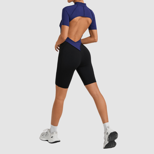 Wholesale Color blocked short sleeve backless | Wonderxfans bulk activewear