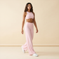 Wholesale Women's Brushed Fabric Sports Bra and Wide-Leg Pants Set