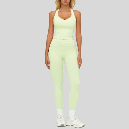 Wholesale Contrasting racerback tank top+High waisted | Wonderxfans bulk activewear