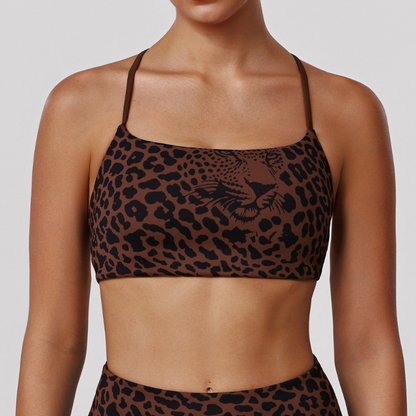 Wholesale leopard print sports bra
