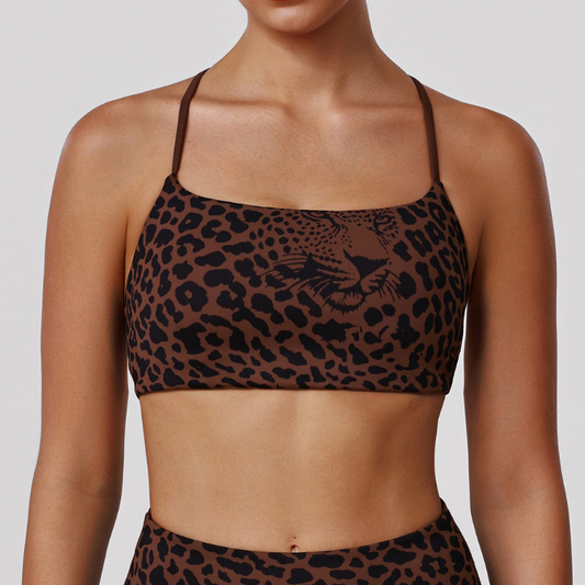 Wholesale leopard print sports bra