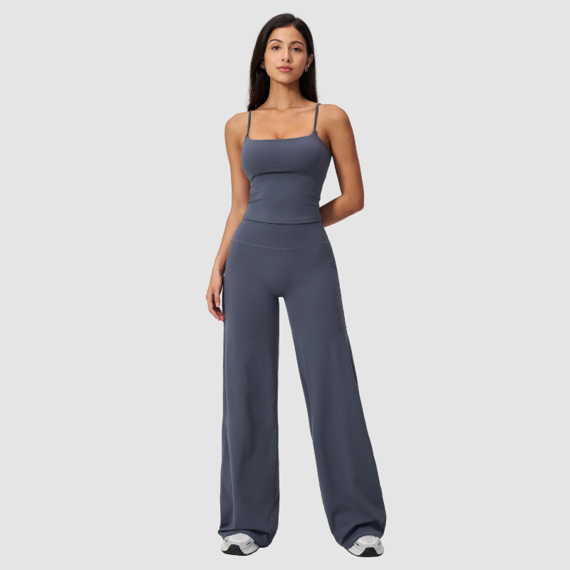 Wholesale Women's Brushed Sports vest+Loose sweatpants 2-piece set