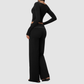 Wholesale Women's Long-Sleeve Wide-Leg Yoga Fitness Set