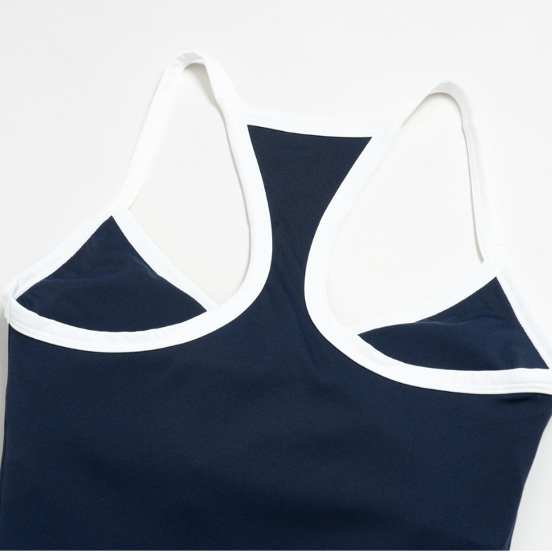 Wholesale Women's Colorblock Racerback Sports Bra Top – Padded Moisture-Wicking Fitness Yoga Gym Top