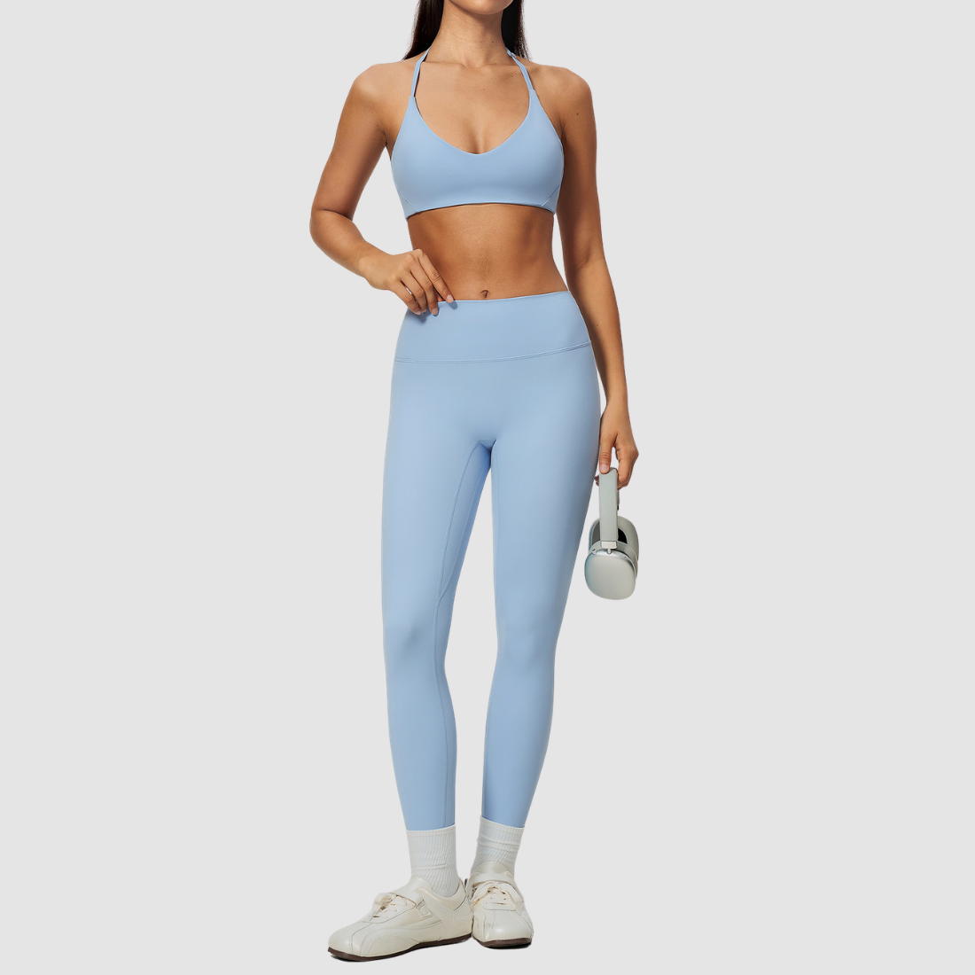 Wholesale Women's Activewear Brushed Padded Bra & Fitted Long-Pants Yoga Set