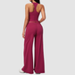Wholesale Seam-Detail Cropped Vest & Hip-Lifting Wide-Leg Pants Set