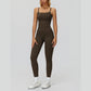 Sports vest with U-shaped+High-waisted slim-fit leggings 2-piece set