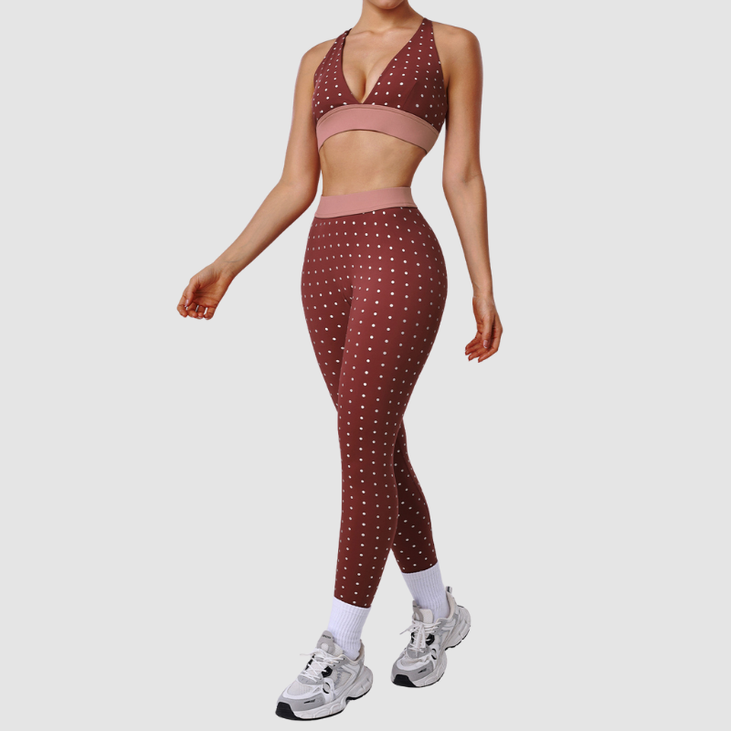 Wholesale printed polka dot bra + leggings