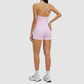 Wholesale thin-strap sports tank top + shorts 2-piece set