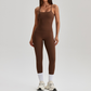 Women's Activewear Padded Sleeveless Top & Straight-Leg Pants Yoga Set