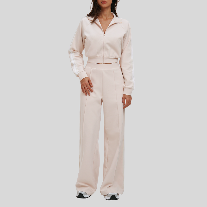 Wholesale color-block jacket + loose sweatpants