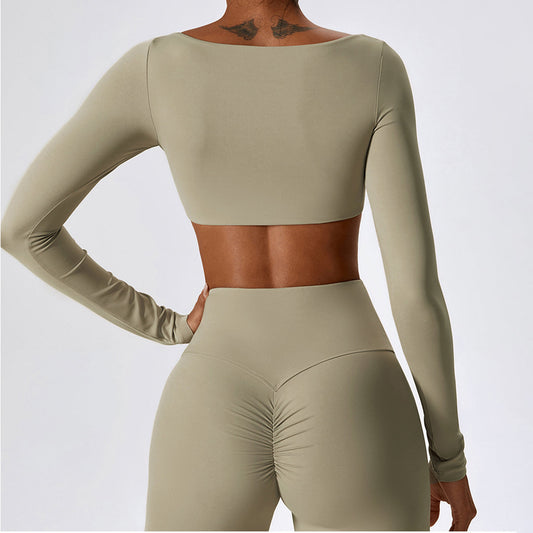 Wholesale Long sleeves square collar cropped | Wonderxfans bulk activewear