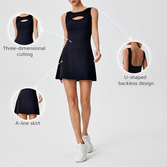 Vestido de tenis sin mangas sin espalda sin forma de U