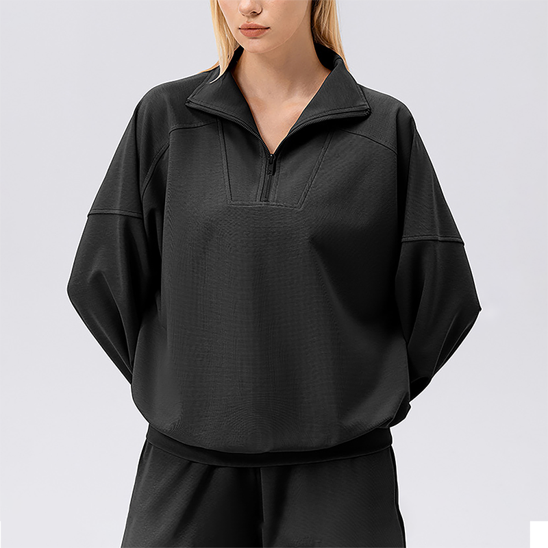 Wholesale Women's Half-Zip Pullover Sports Sweatshirt – Relaxed Fit Outdoor Running Jacket