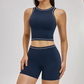 Wholesale contrasting sleeveless fitness yoga tops