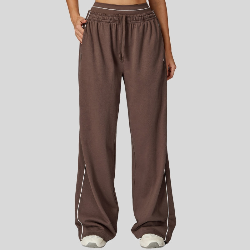 Loose-fitting striped color-blocked sweatpants
