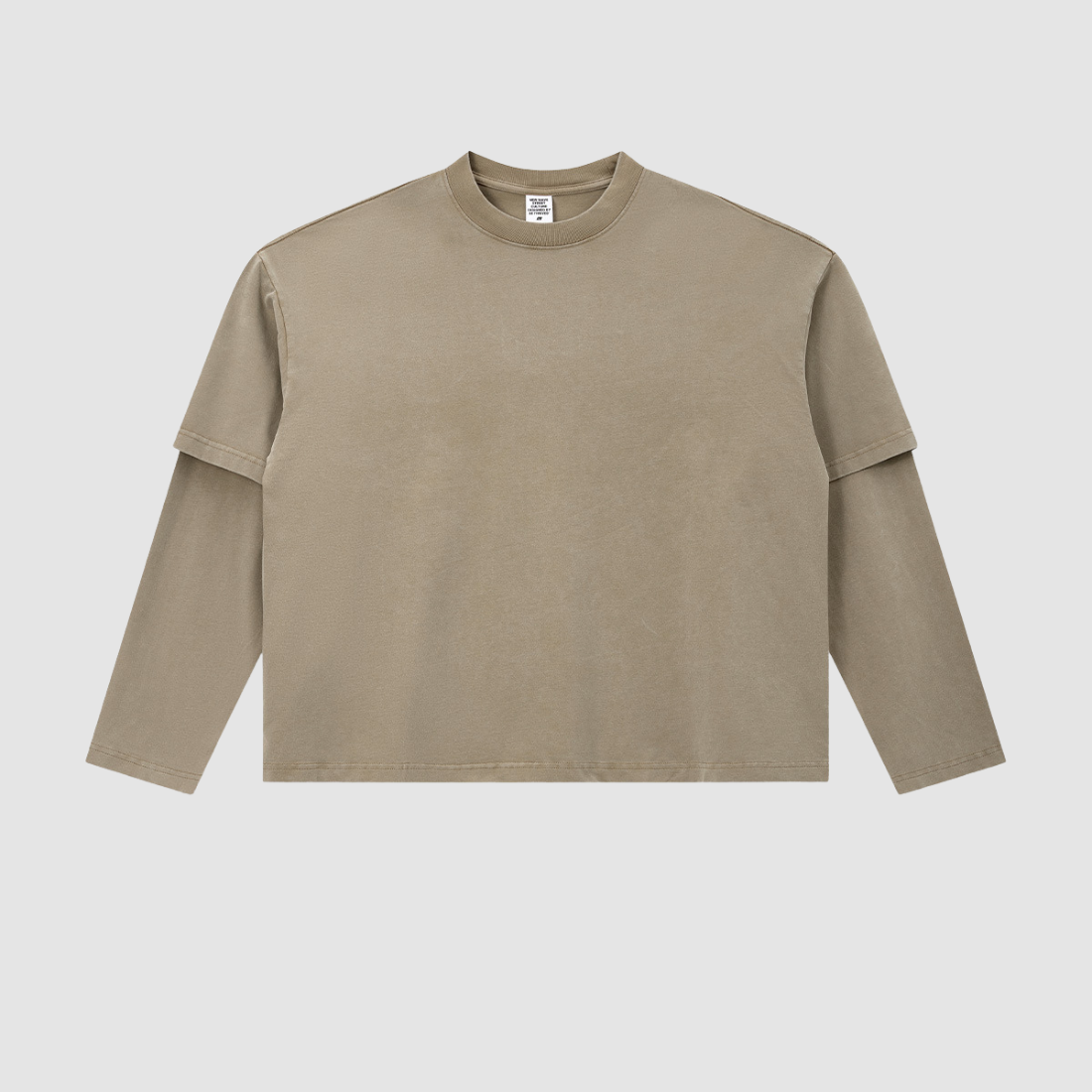 Wholesale Men’s Washed Double-Sleeve Long-Sleeve T-Shirt