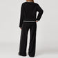 Contrasting Color long sleeve Sweatshirt + loose Sweatpants 2 pieces set
