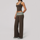Wholesale Women's Polka Dot & Stripe Yoga Set Tank Top & Wide-Leg Pants w/ Chest Pad